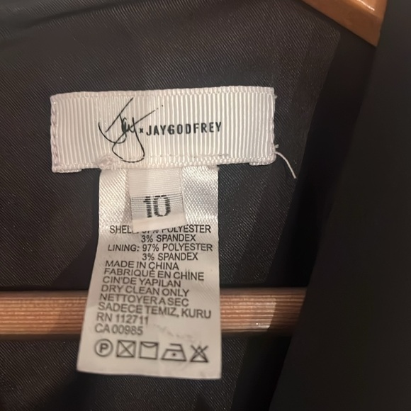 Black Jay Godfrey Wide Leg Jumpsuit with Black Velvet Belt Size 10 - Picture 3 of 4